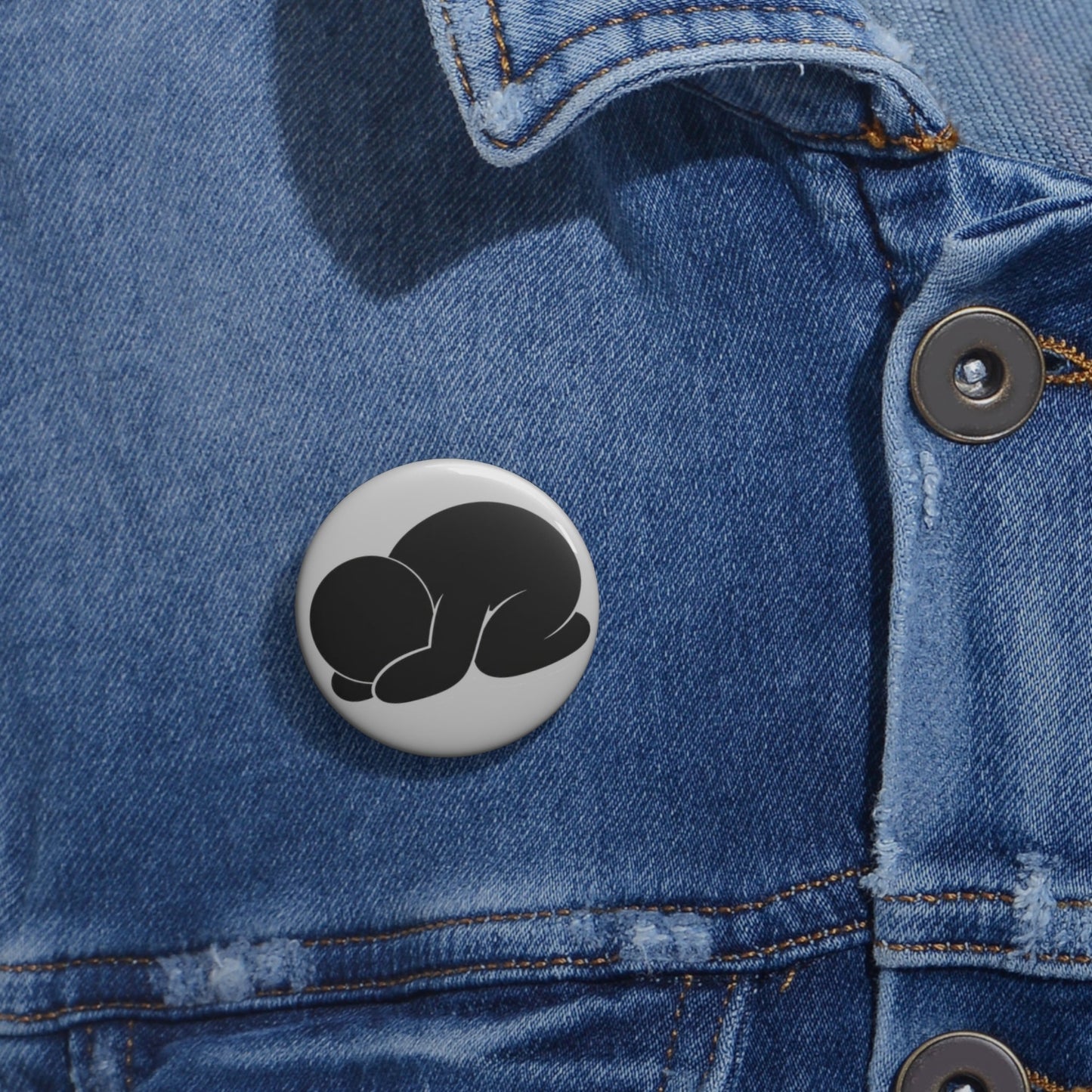 Curled Figure Pin Button — Meccha Chameleon Merch — view 4