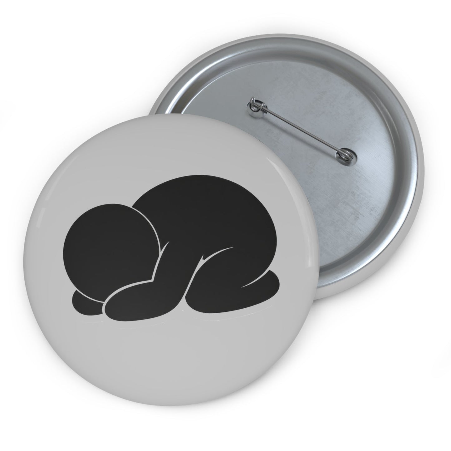 Curled Figure Pin Button — Meccha Chameleon Merch — view 3