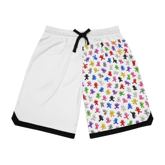 Mini Figures All-Over Basketball Shorts — Meccha Chameleon
