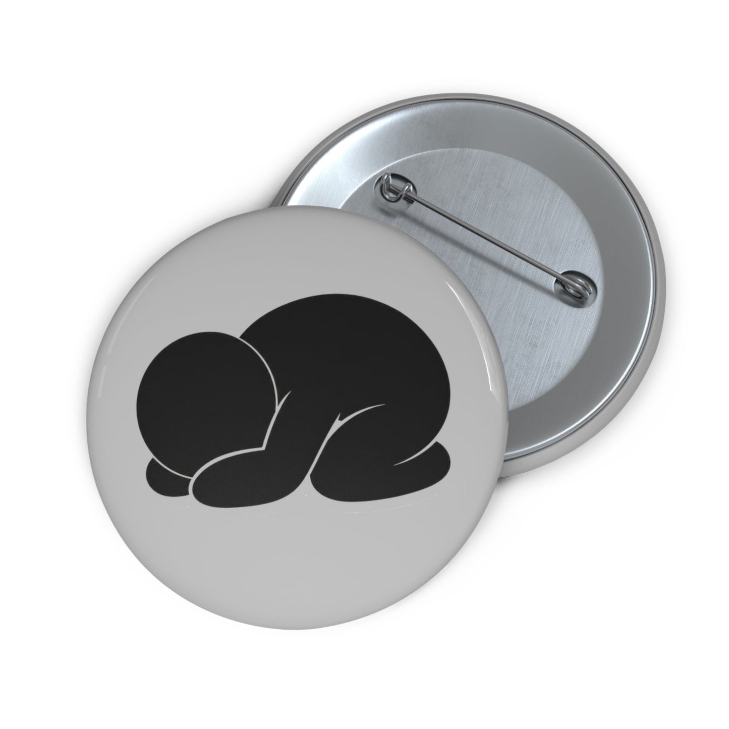 Curled Figure Pin Button — Meccha Chameleon Merch — view 2