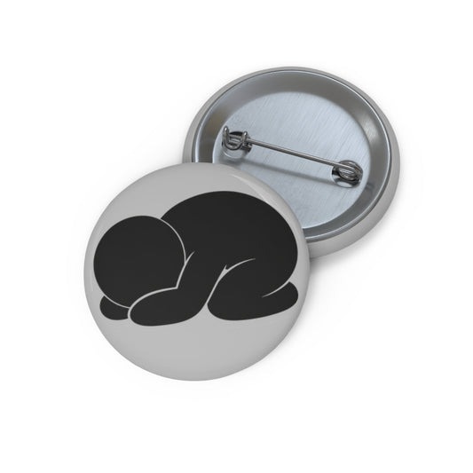 Curled Figure Pin Button — Meccha Chameleon Merch