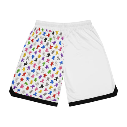 Mini Figures All-Over Basketball Shorts — Meccha Chameleon — view 2
