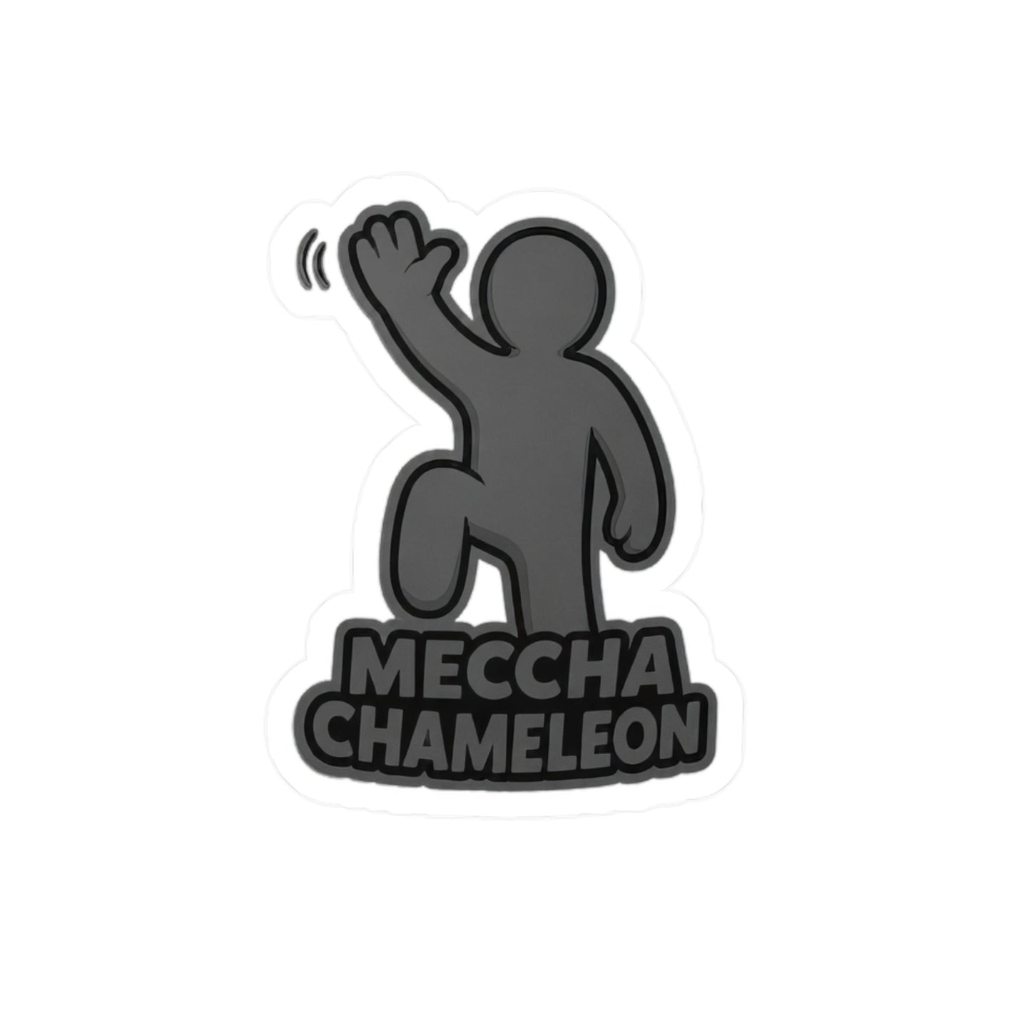 Waving Meccha Chameleon Sticker — Kiss-Cut Vinyl