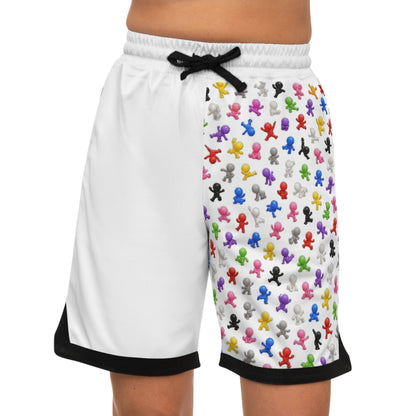 Mini Figures All-Over Basketball Shorts — Meccha Chameleon — view 4